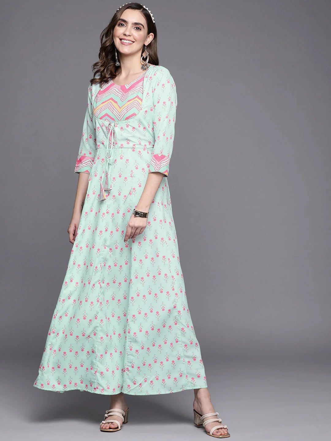 Tie-Ups Maxi Dress | Women's Indian Dresses Online