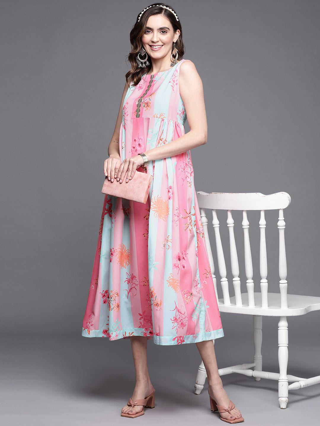 Floral Empire Midi Dress | Women's Indian Dresses
