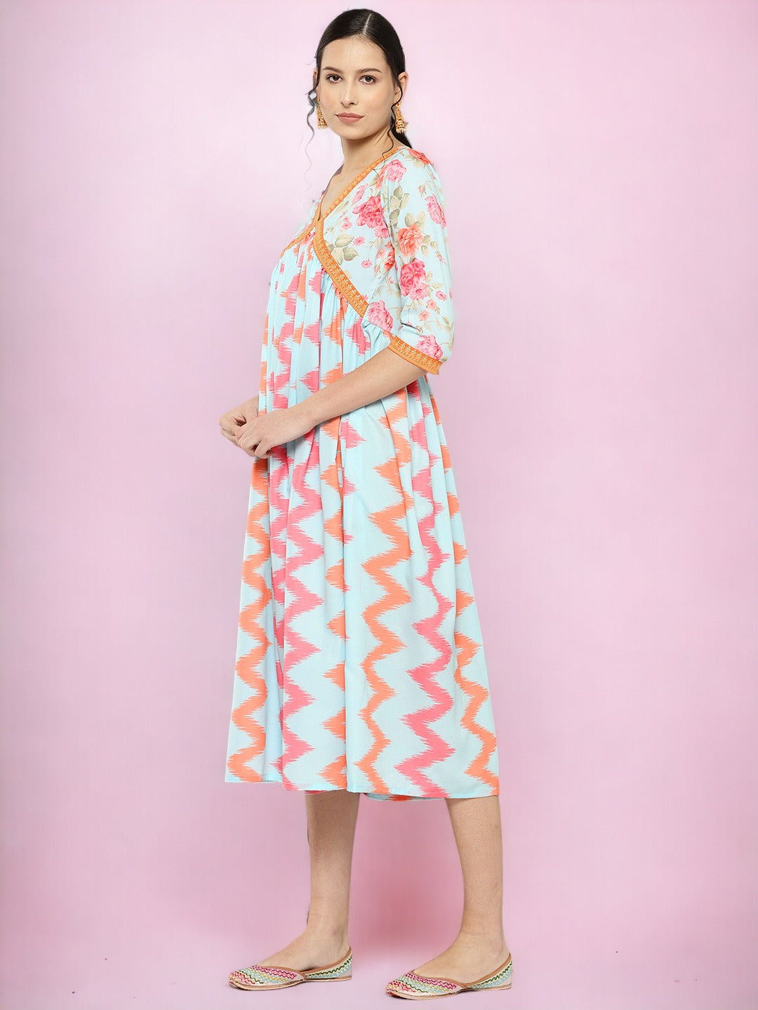 Floral Midi Empire Dress | Indian Dresses Online