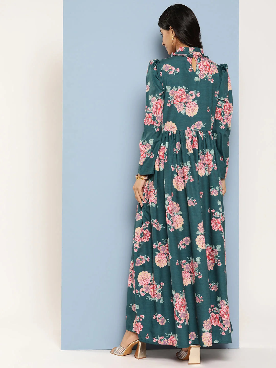 Floral Print Ethnic Gown - Shop Indian Dresses Online Now