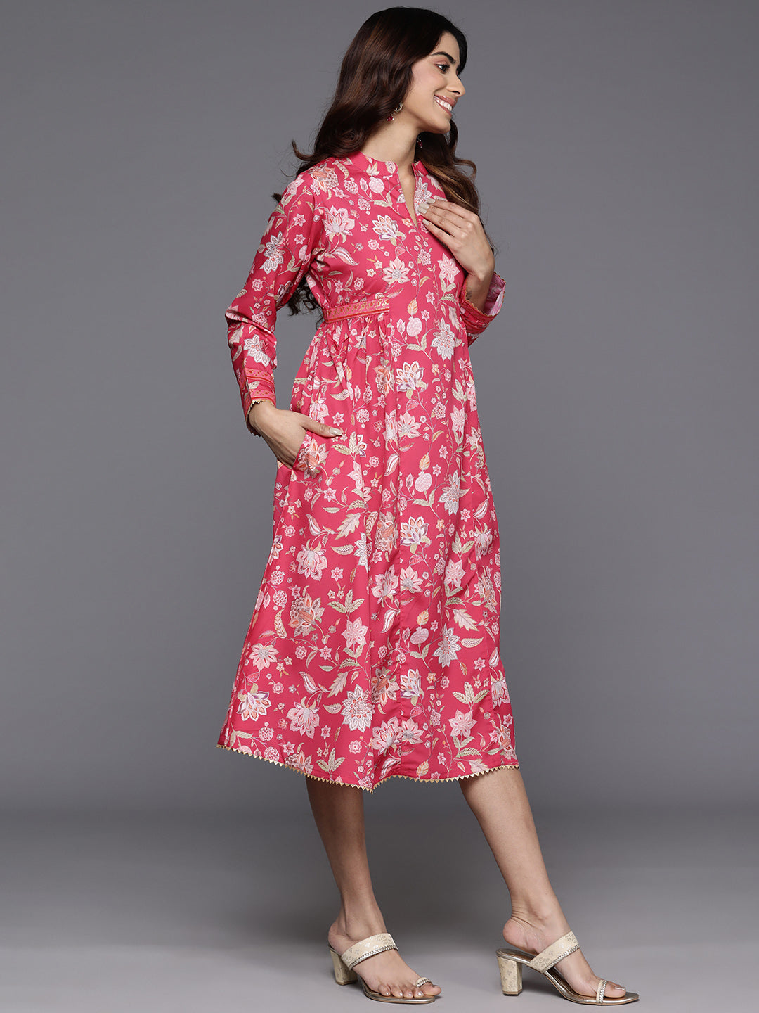 Floral Print Crepe Dress | Indian Dresses Online