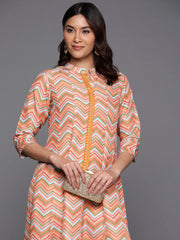Women Chevron Printed A-line Midi Dress-AHEDCRDP-233