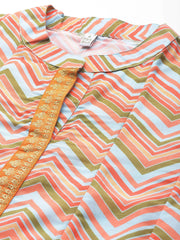 Women Chevron Printed A-line Midi Dress-AHEDCRDP-233