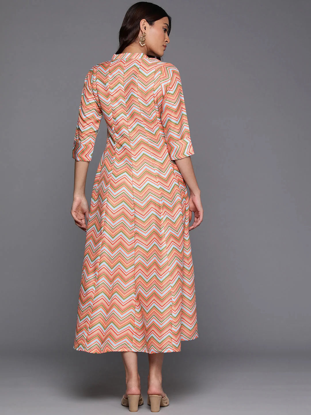 Chevron Midi Dress - Women's Western Wear Online India