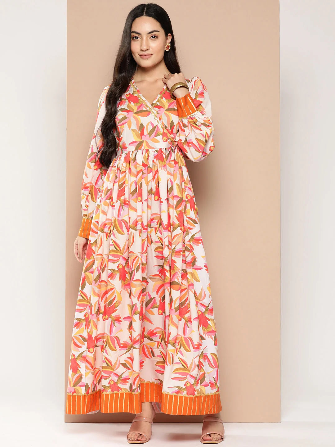 Floral Empire Dress - Printed Ethnic Indian Kurtis for Women