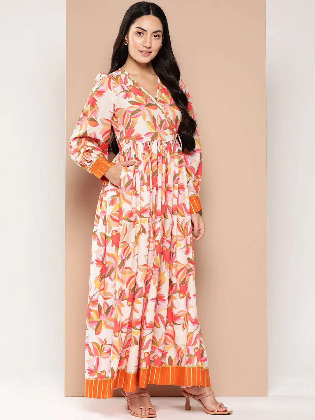 Floral Empire Dress - Printed Ethnic Indian Kurtis for Women