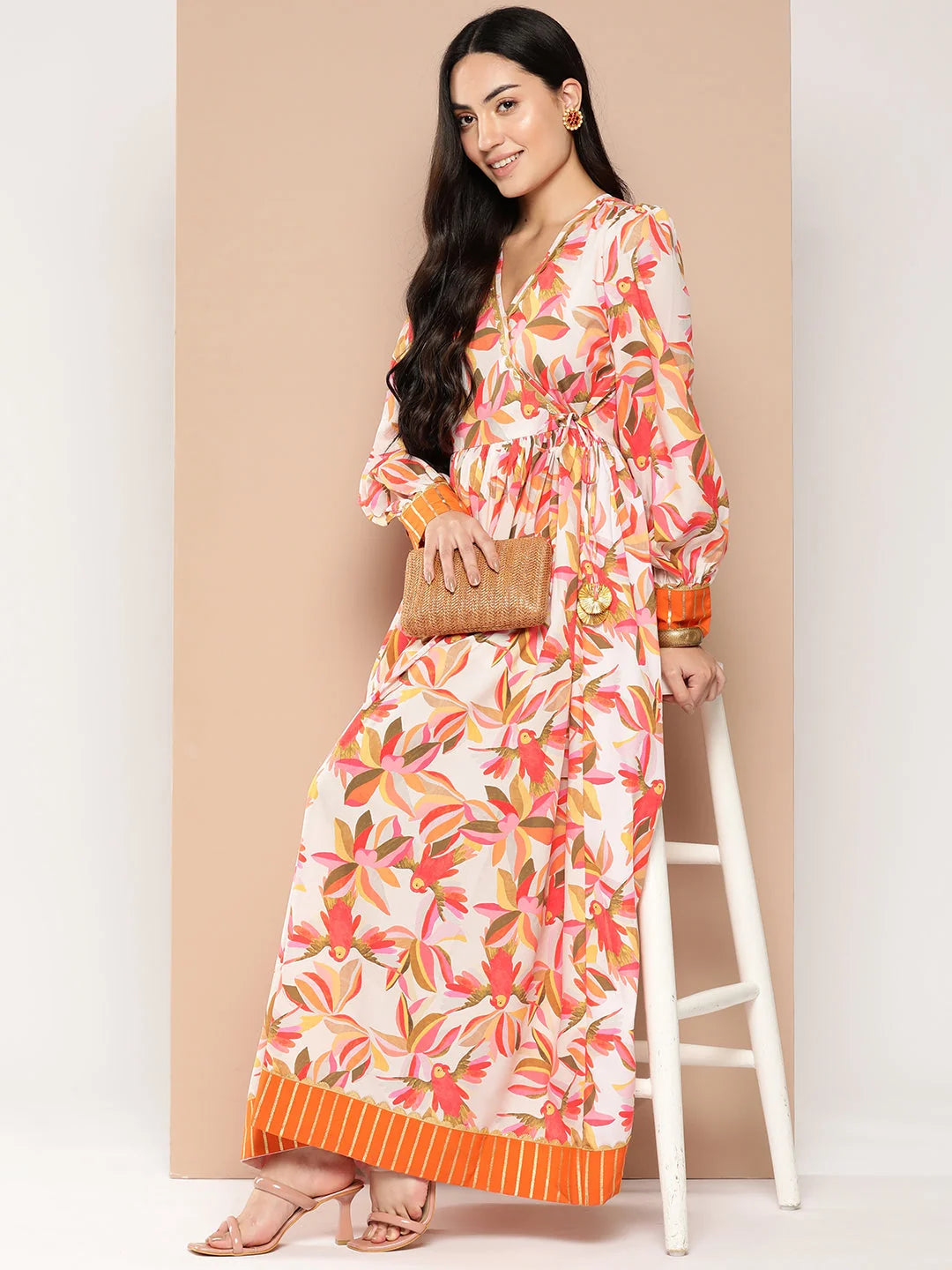 Floral Empire Dress - Printed Ethnic Indian Kurtis for Women