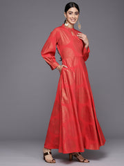 Ethnic Motifs Keyhole Neck Ethnic Maxi Dress-AHEDCRFP-158