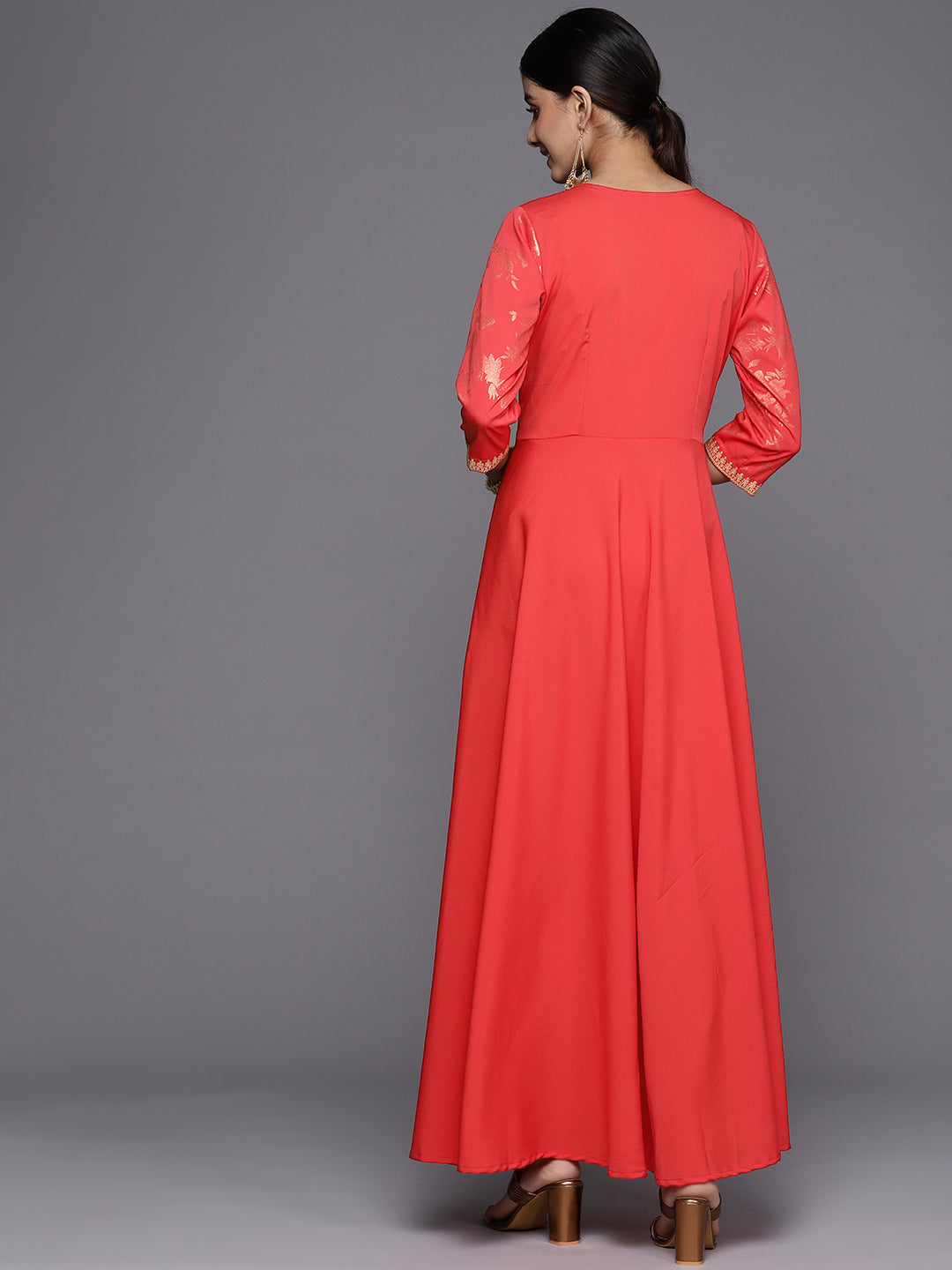 Floral Printed Ethnic Maxi Dress | Indian Dresses Online