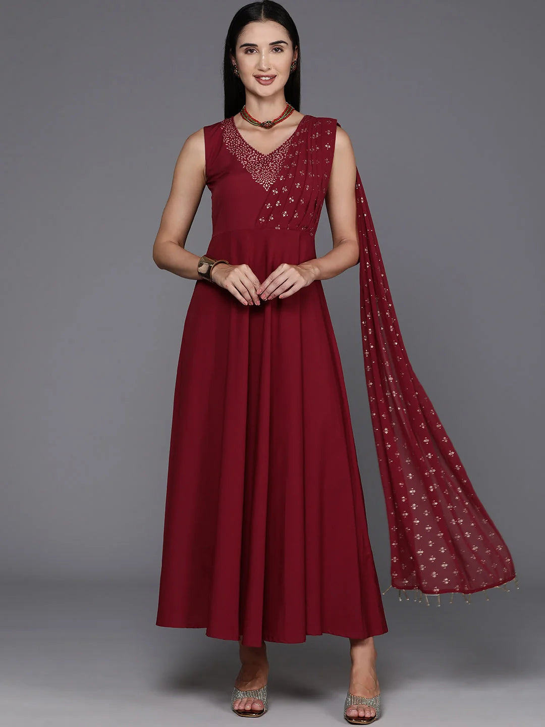 Ethnic Motifs Maxi Dress - Shop Indian Dresses Online