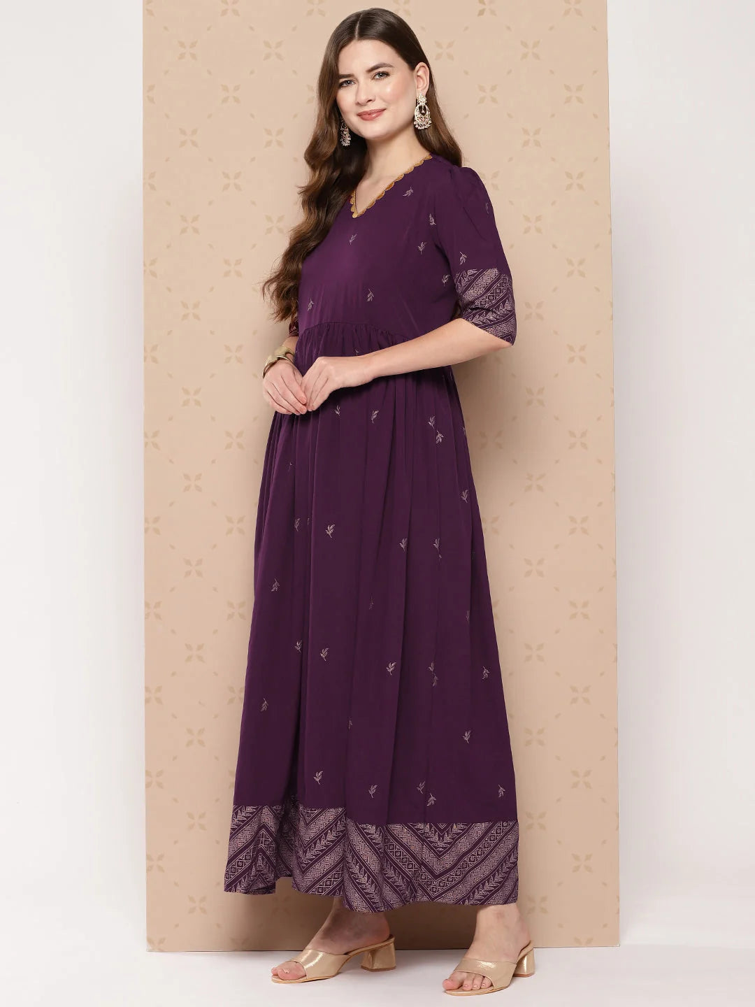 Printed Empire Dress - Shop Indian Dresses Online