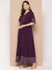 Ethnic Motifs Printed Empire Dress-AHEDCRGLGP-184-ICH