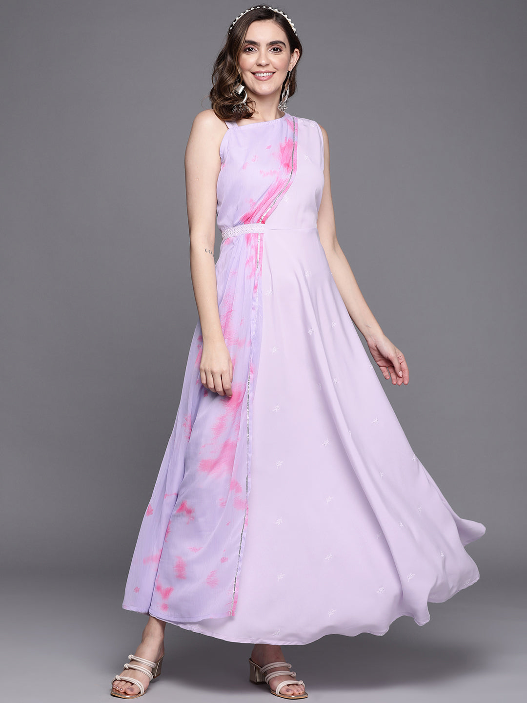 Women's Printed Layered Maxi Dress | Indian Dresses Online