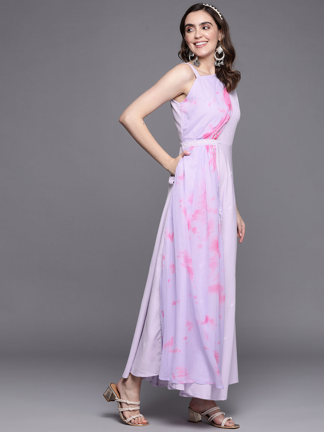 Women's Printed Layered Maxi Dress | Indian Dresses Online