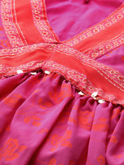 Floral Print Puff Sleeve A-Line Midi Dress-AHEDCRKH-224