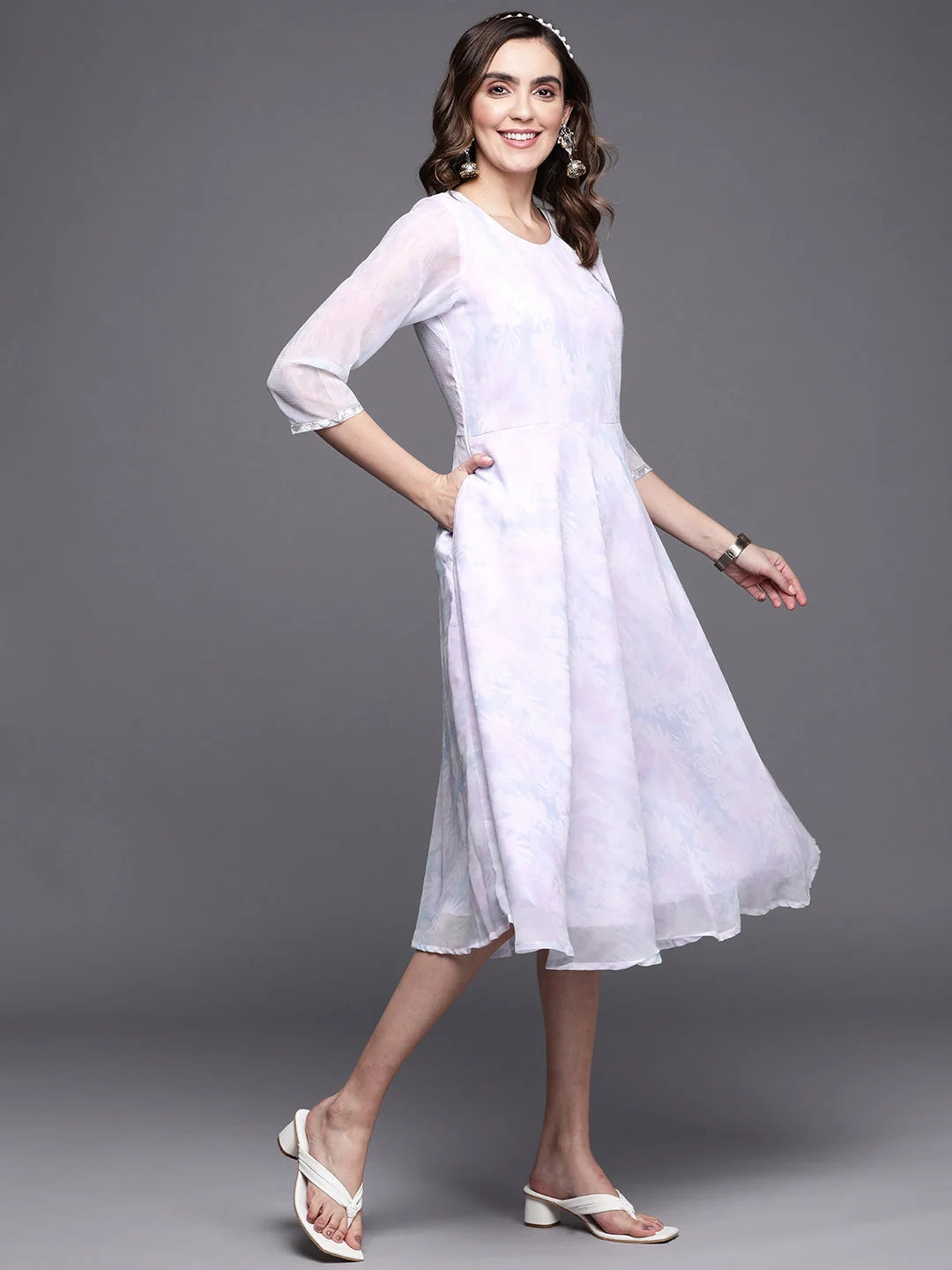 Floral Midi Ethnic Dress - Shop Indian Dresses Online