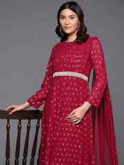 Women Ethnic Motifs Printed A-line Maxi Dress-AHEDGRFP-239