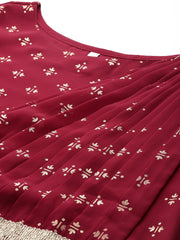 Women Ethnic Motifs Printed A-line Maxi Dress-AHEDGRFP-239
