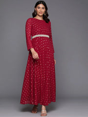 Women Ethnic Motifs Printed A-line Maxi Dress-AHEDGRFP-239