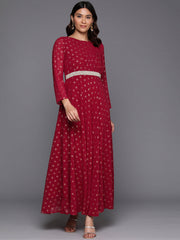 Women Ethnic Motifs Printed A-line Maxi Dress-AHEDGRFP-239