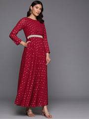 Women Ethnic Motifs Printed A-line Maxi Dress-AHEDGRFP-239