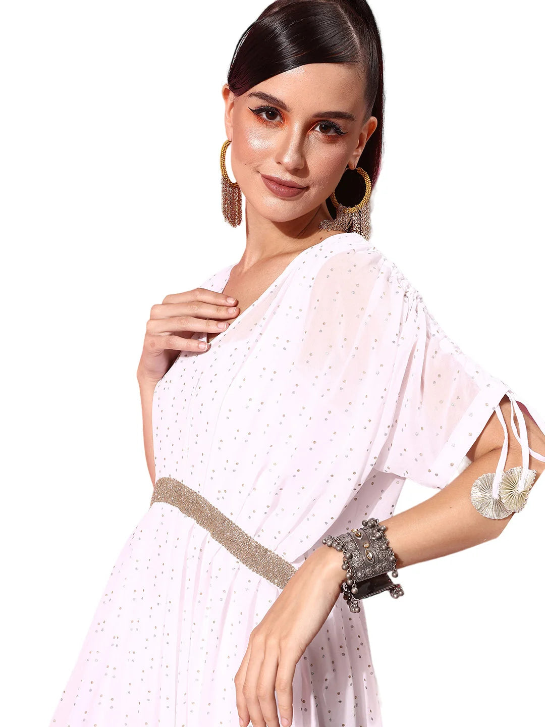 Geometric Print Ethnic Maxi Dress - Indian Dresses Online