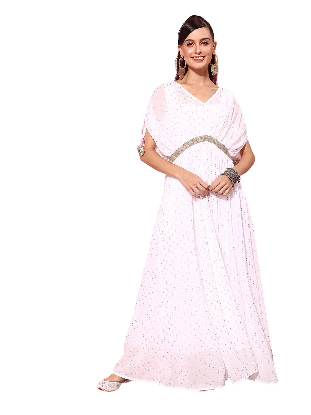 Geometric Print Ethnic Maxi Dress - Indian Dresses Online