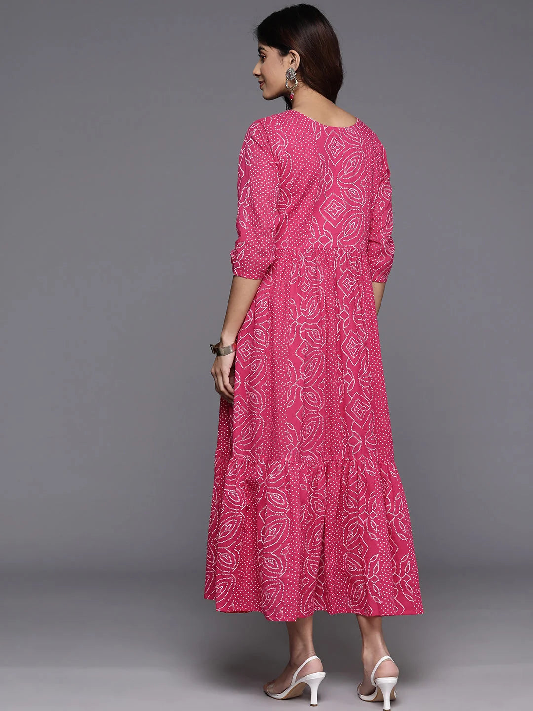Bandhani Print Cotton Dress | Indian Dresses Online