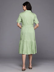 Women's Green Fusion Ethnic Dress - AHEDRYGP-267-DS