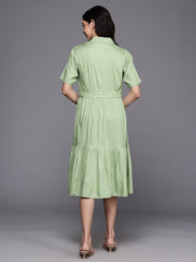 Women's Green Fusion Ethnic Dress - AHEDRYGP-267-DS