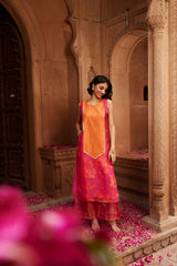 Pink Floral Printed Gotta Patti Kurta with Palazzos-AHKUPZ-COMBO-541-FF