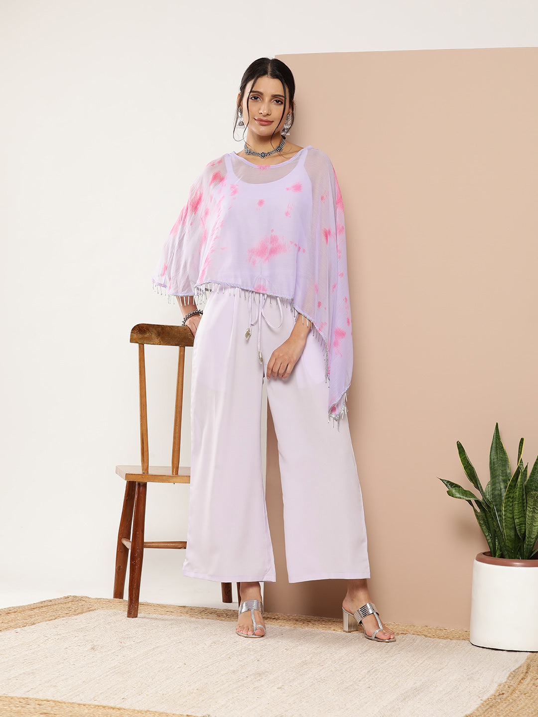 Lavender Printed Jumpsuit: Casual Women's One-Piece Outfits