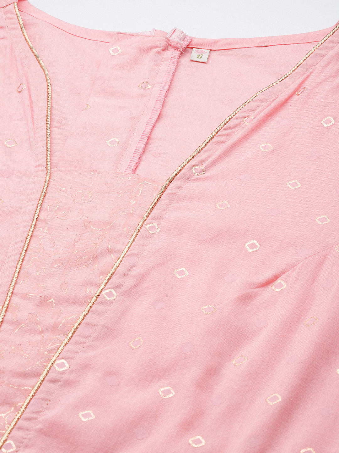 Pink Printed Cotton Jumpsuit with Waist Tie | Women's Jumpsuits