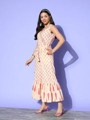 Off White & Pink Pure Cotton Printed Jumpsuit-AHJSCOPG-949-FF