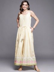 Checked Waist Tie-Ups Basic Jumpsuit-AHJSCRDP-38-ICH