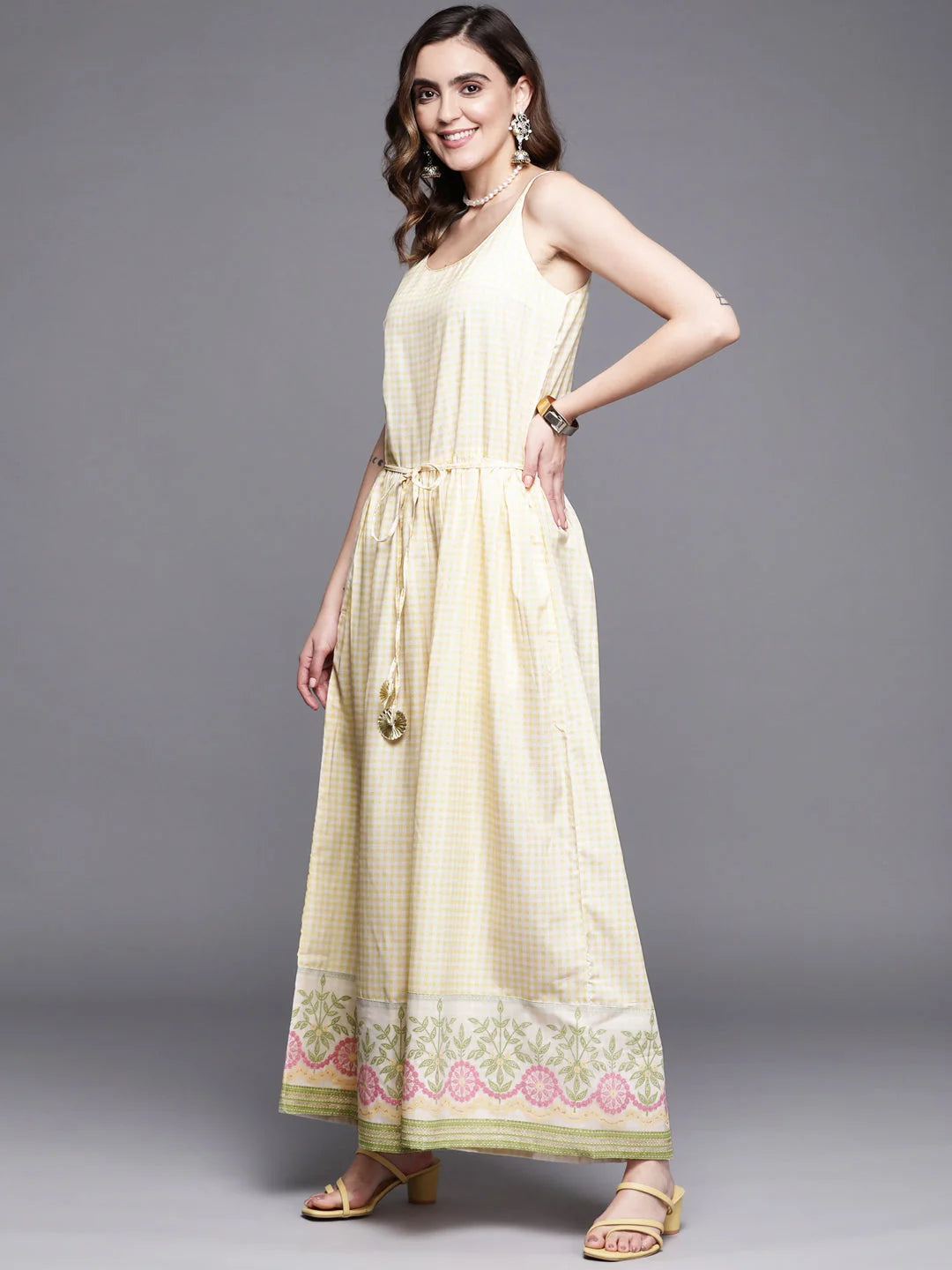 Checkered Jumpsuit with Waist Tie | Women's Western Wear