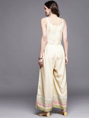 Checked Waist Tie-Ups Basic Jumpsuit-AHJSCRDP-38-ICH