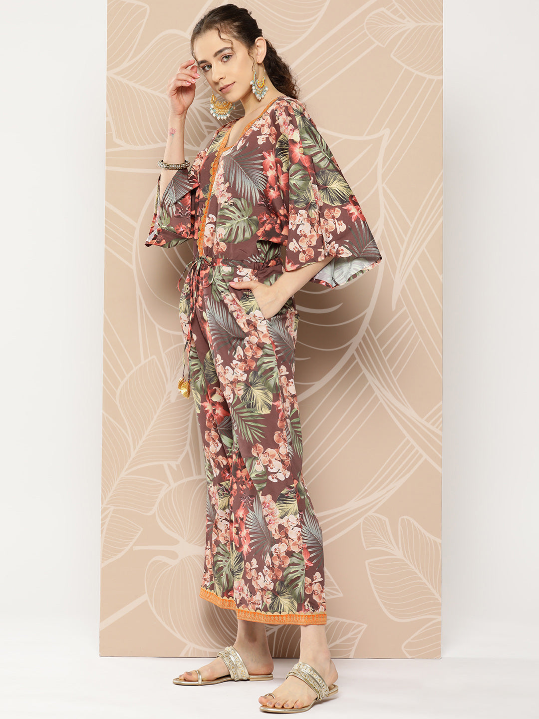Printed Waist Tie-Ups Jumpsuit | Casual Jumpsuits for Women