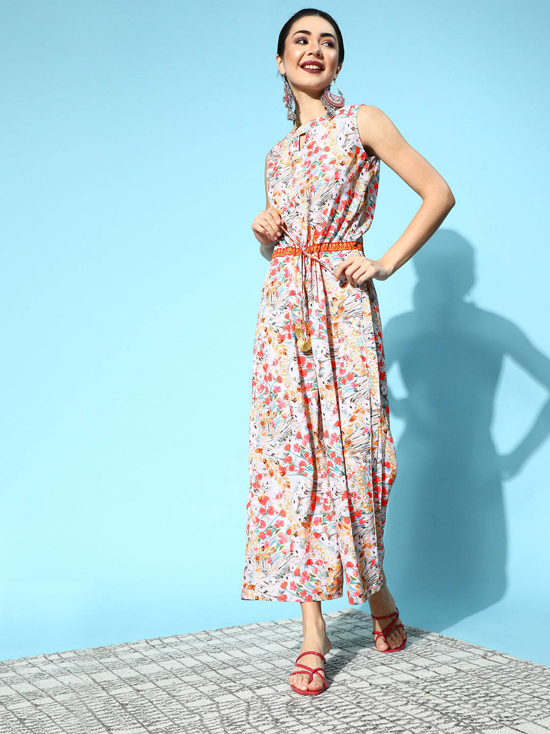 Pink Floral Jumpsuit: Trendy Women's One-Piece Outfit