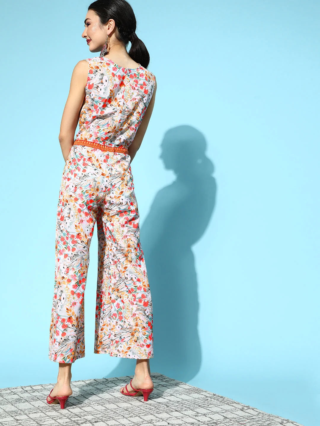 Pink Floral Jumpsuit: Trendy Women's One-Piece Outfit