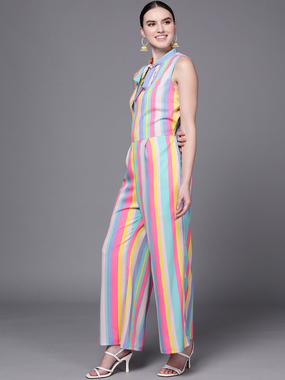 Multi-Color Striped Jumpsuit | Formal Jumpsuit Outfits