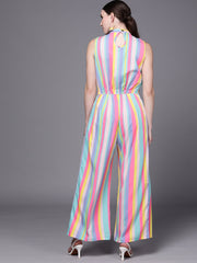 Multi Colour Striped Jumpsuit-AHJSCRDP-989-FF