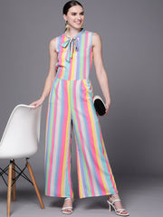 Multi Colour Striped Jumpsuit-AHJSCRDP-989-FF