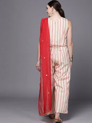 Off White & Red Printed Jumpsuit-AHJSCRPG-977-FF