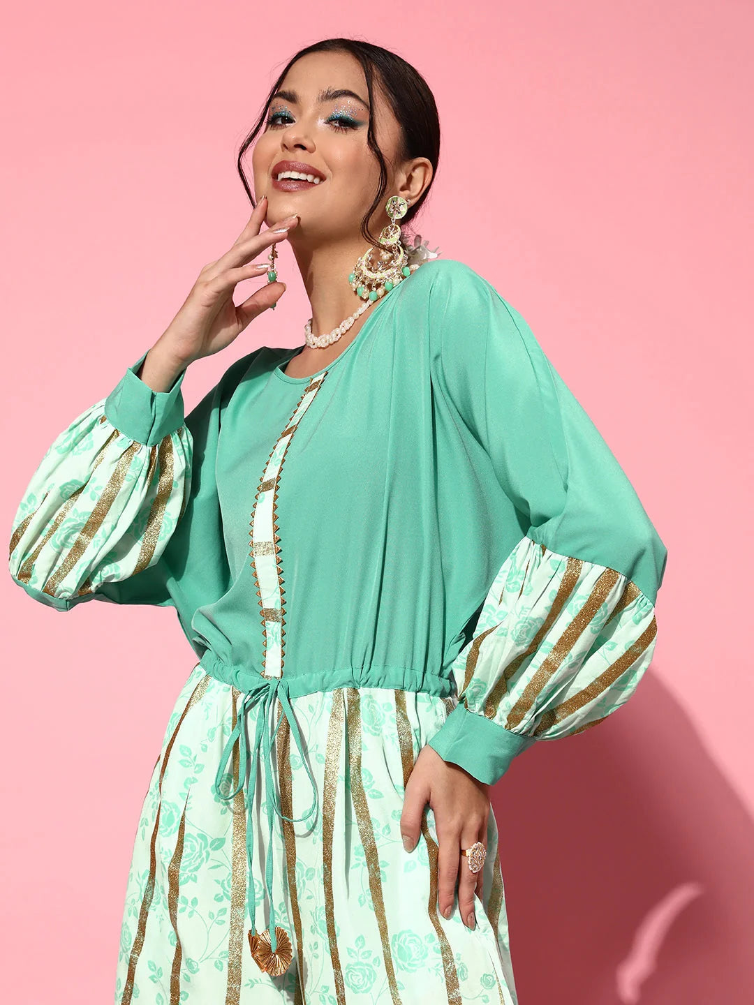 Green Printed Jumpsuit for Women | Trendy One-Piece Outfit