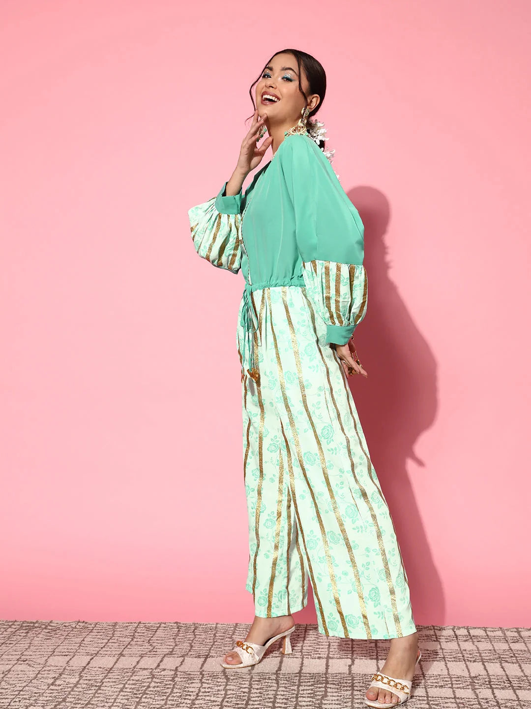 Green Printed Jumpsuit for Women | Trendy One-Piece Outfit