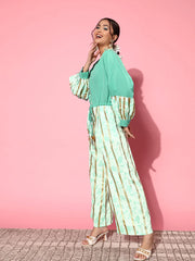 Green Printed Jumpsuit-AHJSCRPGGL-986