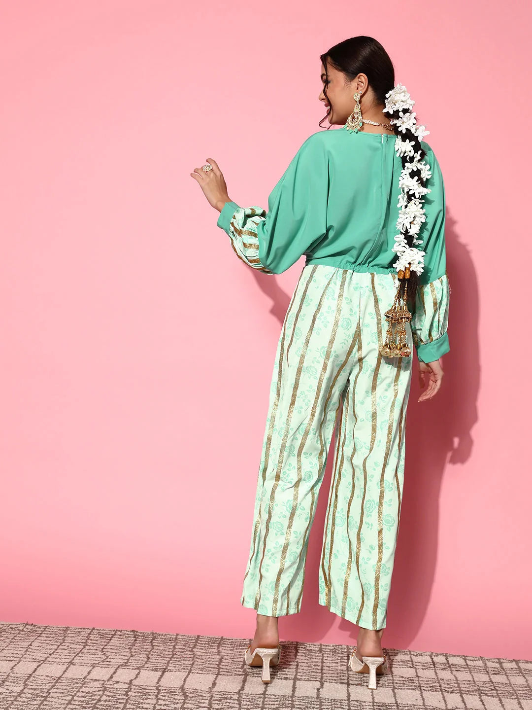 Green Printed Jumpsuit for Women | Trendy One-Piece Outfit