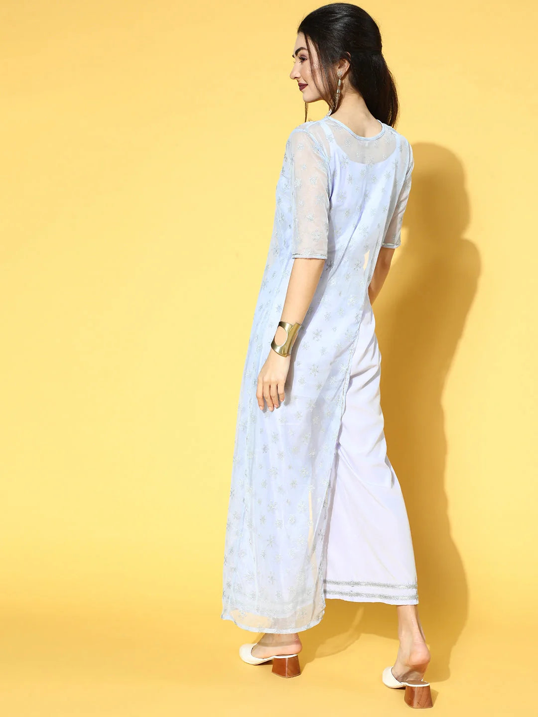 Blue Glitter Print Jumpsuit | Women's Formal Jumpsuit Outfits