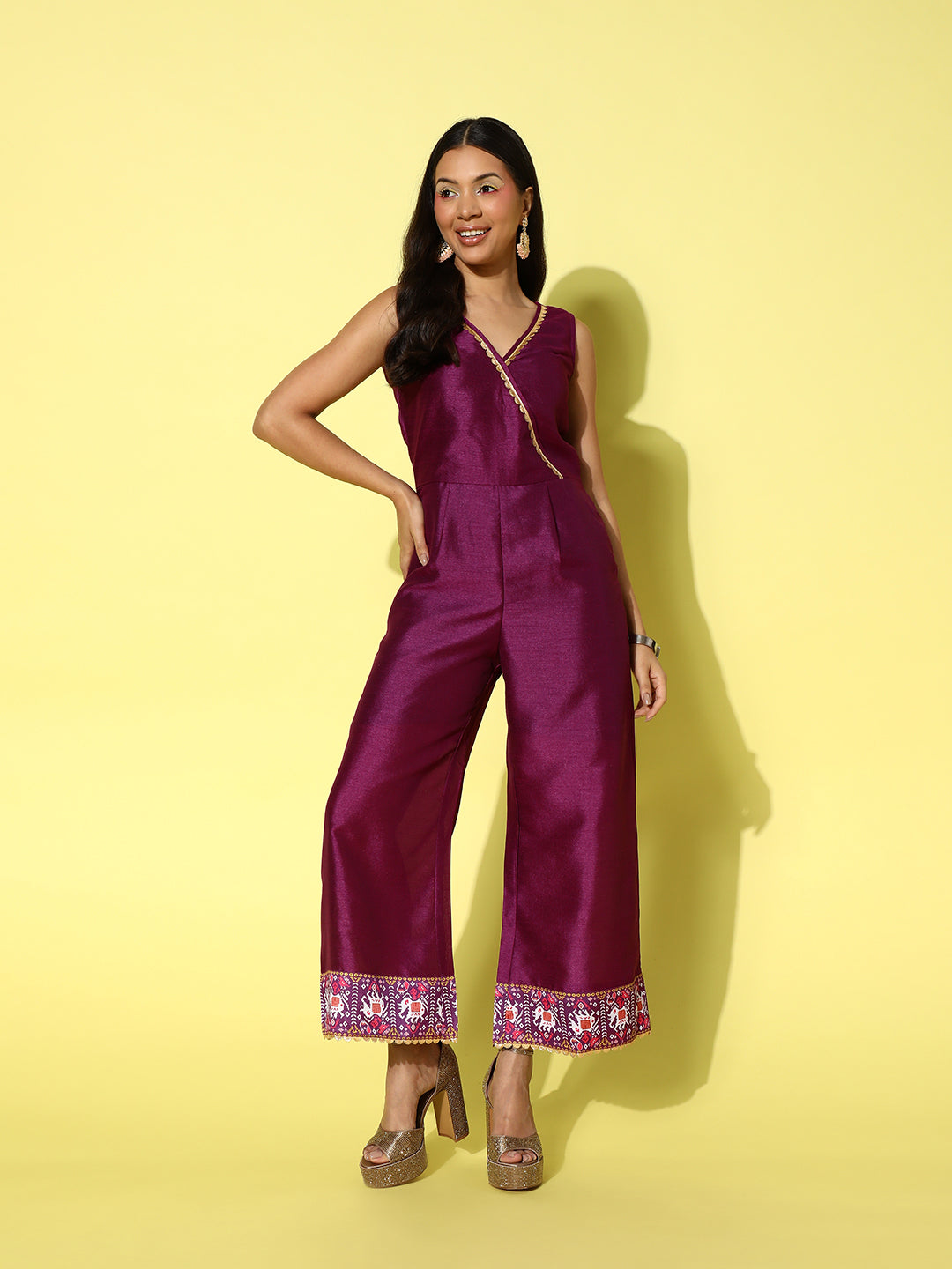 Purple Solid Jumpsuit | Trendy Women's One-Piece Outfit